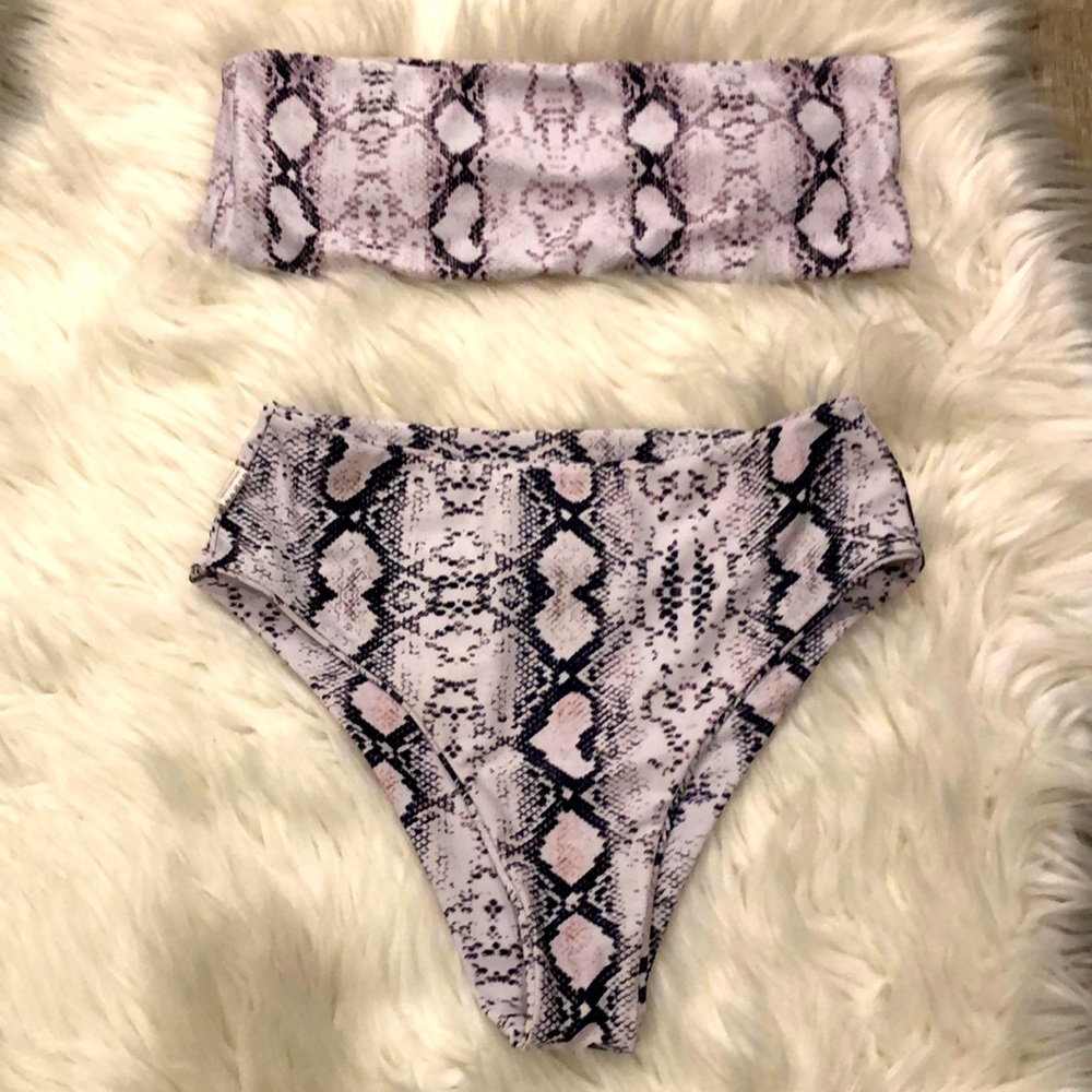 Small Animal Print Bandeau Bikini.
